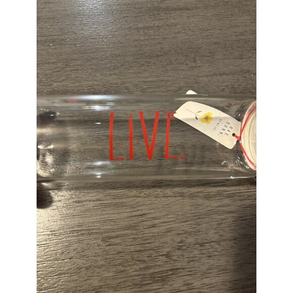 NWT Rae Dunn Live Glass Hydration Bottle with Bamboo Lid 22 Fl oz - Picture 5 of 5